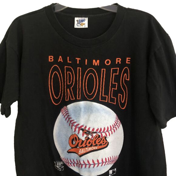 Official Fan 1992 Baltimore Orioles T Shirt Size L Black VTG Single Stitch USA - Picture 3 of 15